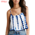 Summer Fashion Women Girl Clothes Blue White Tank-Top